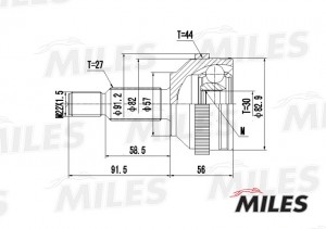 ШРУС наружный FORD MONDEO 1.6-2.0 93-00 (с ABS) (GKN 303084) GA20116 GA20116 MILES
