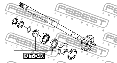 Подшипник задней полуоси комплект NISSAN NAVARA 2007- KIT-D40 KIT-D40 FEBEST