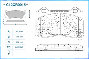 Тормозные колодки задние Low Metallic C12CR0015 C12CR0015 CWORKS