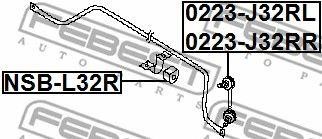 втулка стабилизатора заднего! d16\ Nissan Altima 06-12 NSB-L32R FEBEST