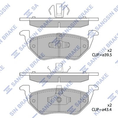 Колодки тормозные MAZDA Tribute (04-08) задние (4шт.) SANGSIN SP1498 SANGSIN