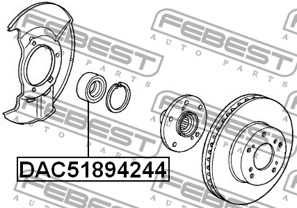 Подшипник ступицы передний HONDA MR-V 2003-2008 DAC51894244 DAC51894244 FEBEST