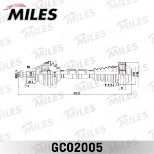 Привод в сборе правый AUDI A3/SKODA OCTAVIA/VW GOLF/BORA 1.9TD-2.8 98- (GKN 3039 GC02005 MILES