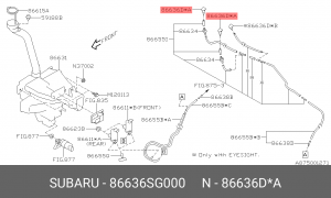 Форсунканасадка, комплект 86636-SG000 86636SG000 SUBARU