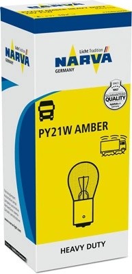 Лампа 24V PY21W 21W BAU15s желтая Heavy Duty NARVA 176493000 NARVA