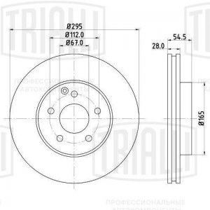 Диск торм. Mercedes E (W211) (02-) перед. d=295 (DF 150107)  2шт DF 150107 TRIALLI