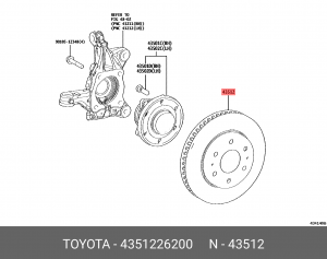 ДИСК ТОРМОЗНОЙ ПЕРЕДНИЙ 43512-26200 43512-26200 TOYOTA