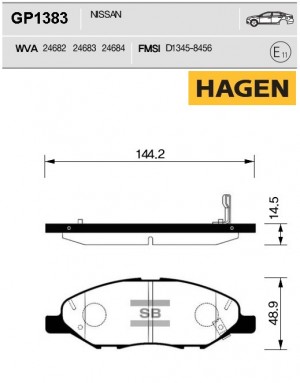 Колодки тормозные дисковые GP1383 GP1383 SANGSIN