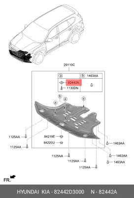 Гайка M6 82442-D3000 82442D3000 HYUNDAI KIA