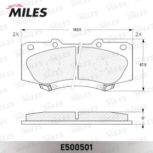 Колодки тормозные передние (Смесь CERAMIC серия PRO) TOYOTA HILUX 05- (TRW GDB35 E500501 MILES