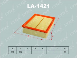 фильтр воздушный!\ Hyundai Sonata 2.4/3.3 05> LA-1421 LYNXAUTO