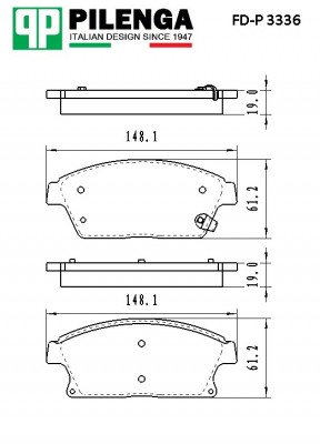 Колодки тормозные дисковые передние GM CRUZE R 16 FD-P3336 FD-P 3336 PILENGA