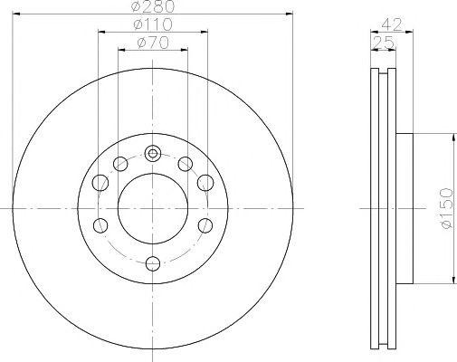 92091903 диск тормозной передний!\ Opel Astra 1.4-2.0TDi/2.2TDi 98> 92091903 TEXTAR