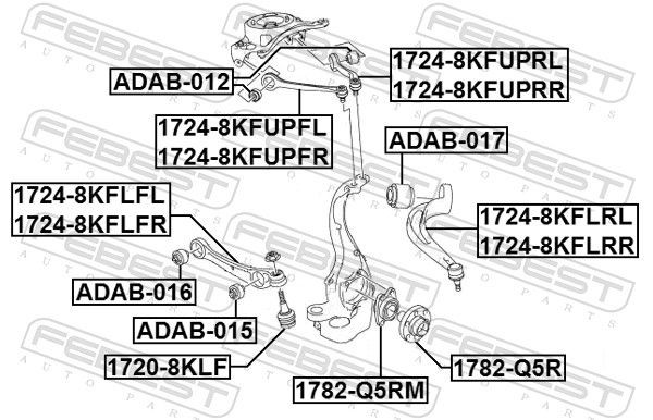 Сайленблок передн подвески AUDI A4 08-, A6 11-, Q5 09- ADAB-016 ADAB-016 FEBEST