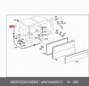 ручка вещевого ящика!\ MB ACTROS A9416660019 MERCEDES BENZ