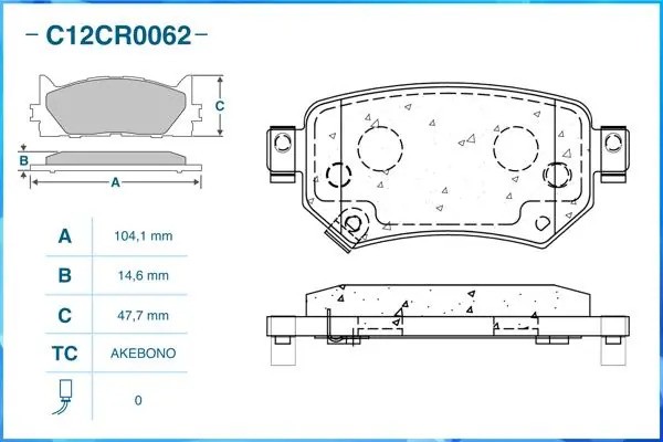 Тормозные колодки задние Low Metallic C12CR0062 C12CR0062 CWORKS