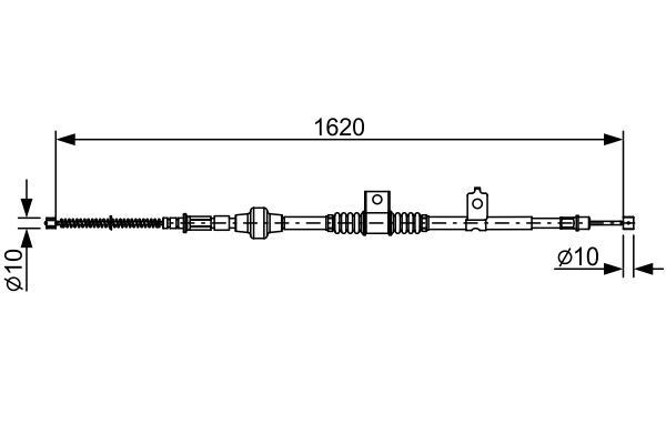Трос стояночного тормоза MITSUBISHI Lancer (07-) правый BOSCH 1987482521 BOSCH