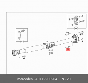 Болт MERCEDES A 011 990 09 04 MERCEDES BENZ
