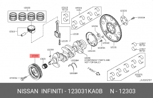 ШКИВ КОЛЕНЧАТОГО ВАЛА 12303-1KA0B 12303-1KA0B NISSAN