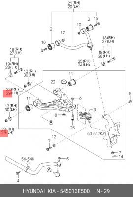 гайка рычага переднего нижнего! M12\ KIA Sorento 14-17 545013E500 HYUNDAI