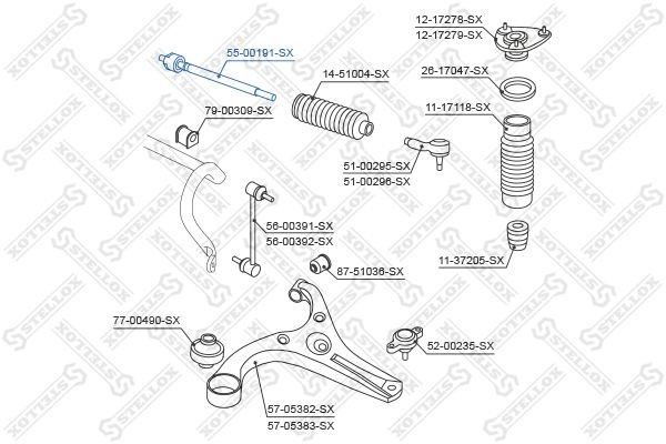 тяга рулевая!\ Hyundai Accent 1.4i-1.6i/1.5CRDi 06> 55-00191-SX STELLOX