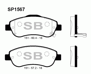 Колодки тормозные HONDA CR-V III 07- передние SP1567 SP1567 SANGSIN