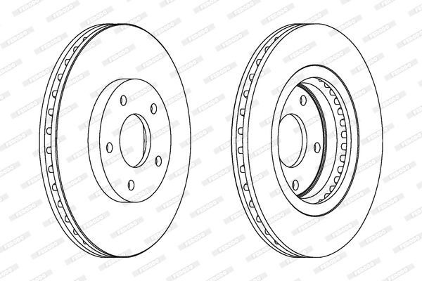 Диск тормозной передний  2шт DDF1589 FERODO