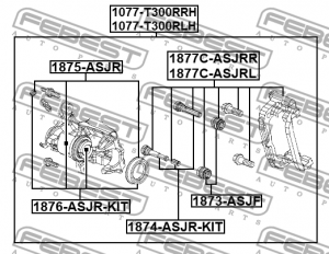 Суппорт задн правый 1077-T300RRH 1077-T300RRH FEBEST