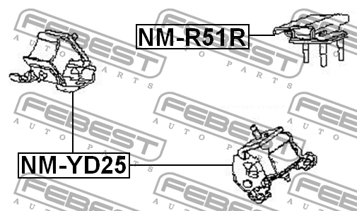 Опора двигателя NM-R51R NM-R51R FEBEST