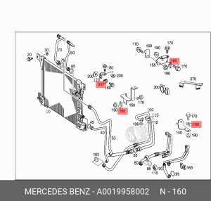 КЛЕММА КРЕПЕЖНАЯ ТРУБКИ М A 001 995 80 02 MERCEDES BENZ