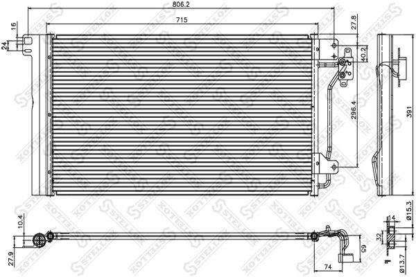 NS94604=8FC 351 317-651 [7H0820411B] !радиатор конд.\ VW T5 1.9TDi/2.0/2.5TDi/3. 10-45167-SX STELLOX