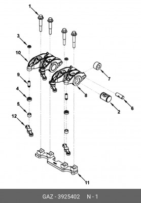 Болт коромысел M 8х1,25х50 Cummins ISF 2.8L ГАЗель  ГАЗ (5) 3925402 GAZ GAZ