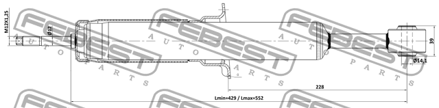 Амортизатор передний gas.twin tube 01110-004F FEBEST
