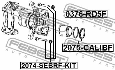 Ремкомплект суппорта переднего JEEP COMPASS/PATRIOT 2006-2010 2075-CALIBF 2075-CALIBF FEBEST