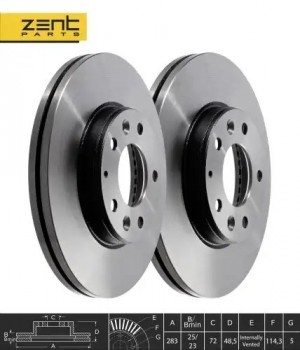 диск тормозной передний! Mazda 6 1.8-2.3/2.0Di 02> Z06129 ZENTPARTS