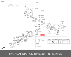 Пара главная HYUNDAI HD72 дв.D4AL z=6.666 OE 5321045230 HYUNDAI KIA