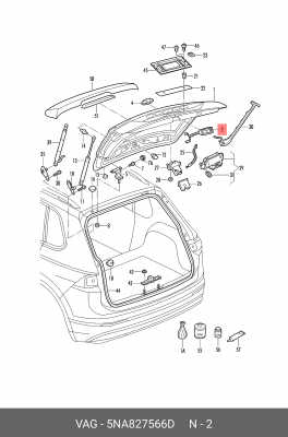 Кнопка открывания багажника VW Tiguan (16-18) OE 5NA 827 566 D VAG
