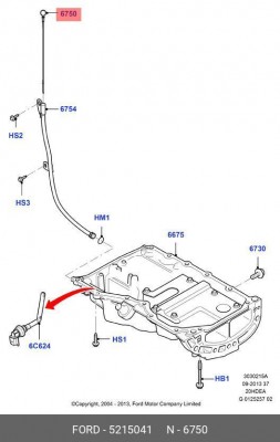 щуп масляный!\ Ford Mondeo IV 07-15/Focus II 08-11 5215041 FORD