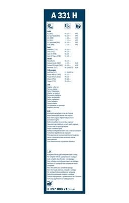 Щетка стеклоочистителя VW Golf (05-08),Sharan (10-) SEAT Alhambra,Leon 330мм зад 3 397 008 713 BOSCH