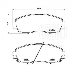 Колодки торм. для а м Honda CR-V IV (12-) диск. перед. (PF 4226) PF 4226 TRIALLI