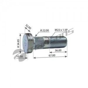 болт колеса SAF M22x1,5 L=68 600.115 MANSONS