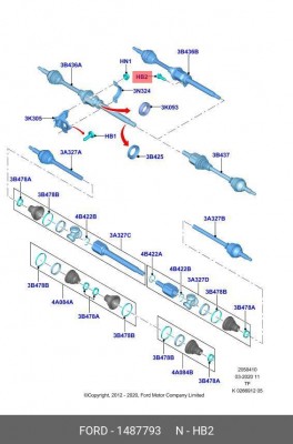 Болт FORD OE 1 487 793 FORD