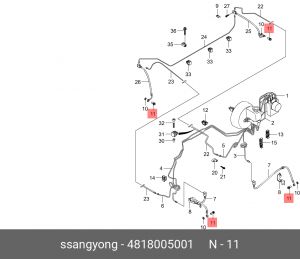 Болт SSANGYONG Kyron (05-),Actyon (06-/10-),Actyon Sport (06-/12-),Rexton (03-)  4818005001 SSANG YONG