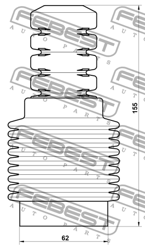 Пыльник передн амортизатора с отбойником комплект RENAULT MEGANE II 2002-2012 RN RNSHB-MEGIIF-KIT FEBEST