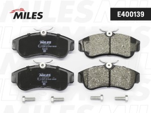 Колодки тормозные передние (без датчика + болты) (Смесь Low-Metallic) (NISSAN AL E400139 MILES