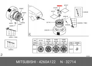 КРОНШТЕЙН ПОДВЕСКИ ЗАПАСНОГО КОЛЕСА  4260A122 4260A122 MITSUBISHI