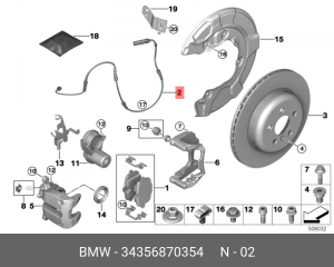 Датчик износа тормозных колодок BMW 3 (E46) задний OE 34 35 6 870 354 BMW