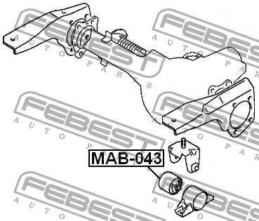 сайлентблок пер. моста пер.+зад.!\ Mitsubishi L300 4WD 86-94/Pajero 91-01 MAB-043 FEBEST