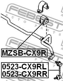 Втулка стабилизатора передняя MAZDA CX-9 MZSB-CX9R MZSB-CX9R FEBEST