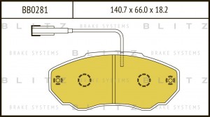 Колодки тормозные дисковые передние CITROEN Jumper 02-FIAT Ducato 02-PEUGEOT Box BB0281 BLITZ